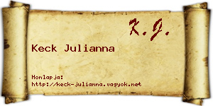 Keck Julianna névjegykártya